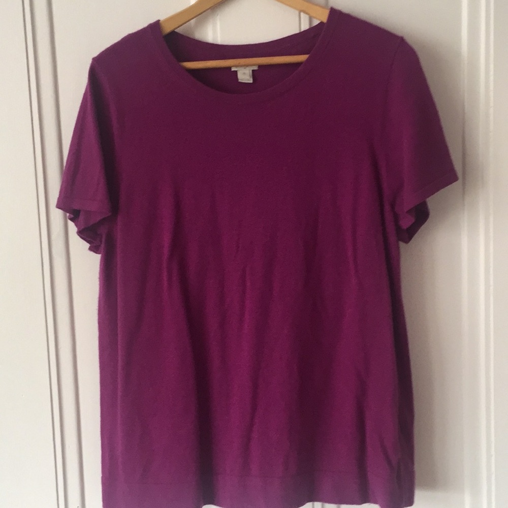 Pink J Crew short sleeve sweater size XL